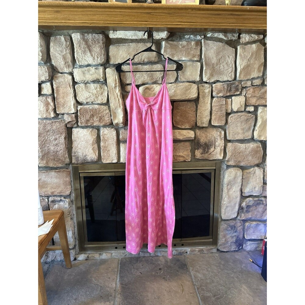 Y2K Xhilaration Pink Maxi Slip Dress Cotton Stretch Floral Fairy S Womens Nighty